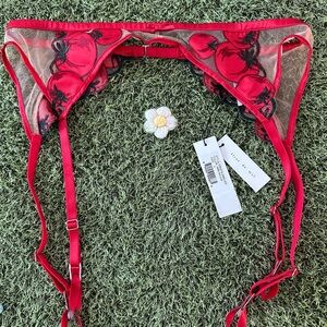 Fleur du Mal Pomodoro Garter Belt